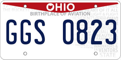 OH license plate GGS0823