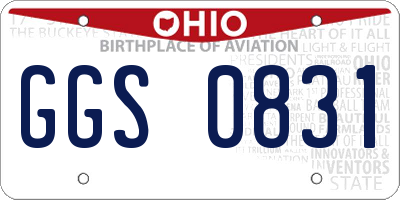 OH license plate GGS0831