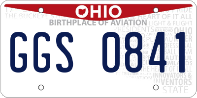 OH license plate GGS0841