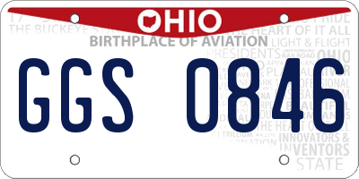 OH license plate GGS0846