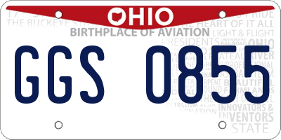 OH license plate GGS0855
