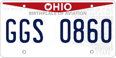 OH license plate GGS0860