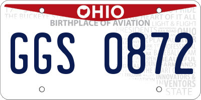 OH license plate GGS0872
