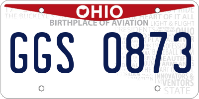 OH license plate GGS0873