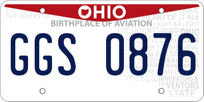 OH license plate GGS0876
