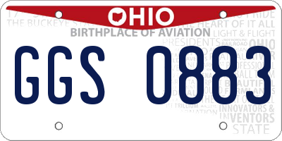 OH license plate GGS0883