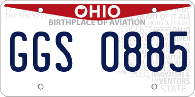 OH license plate GGS0885