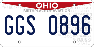 OH license plate GGS0896