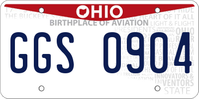 OH license plate GGS0904