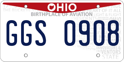 OH license plate GGS0908