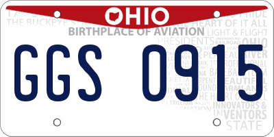 OH license plate GGS0915