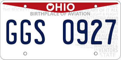 OH license plate GGS0927