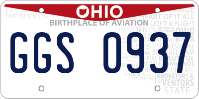 OH license plate GGS0937