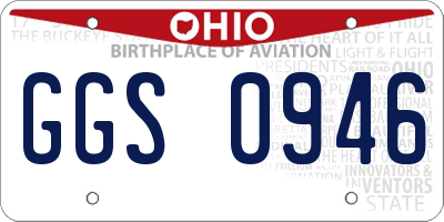 OH license plate GGS0946