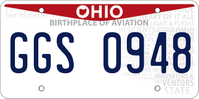 OH license plate GGS0948