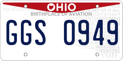 OH license plate GGS0949
