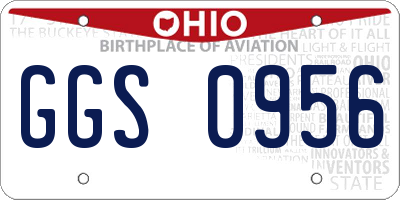 OH license plate GGS0956