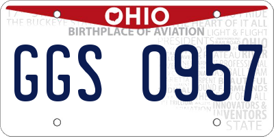 OH license plate GGS0957