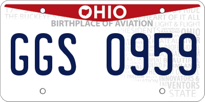 OH license plate GGS0959