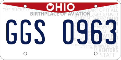 OH license plate GGS0963