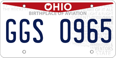 OH license plate GGS0965