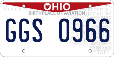 OH license plate GGS0966