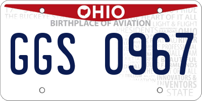 OH license plate GGS0967