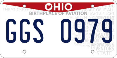 OH license plate GGS0979