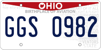 OH license plate GGS0982