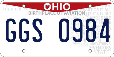 OH license plate GGS0984