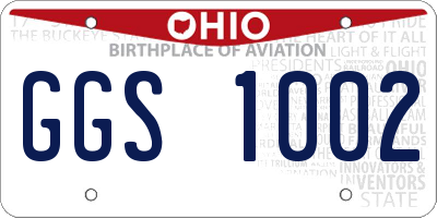 OH license plate GGS1002