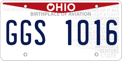 OH license plate GGS1016