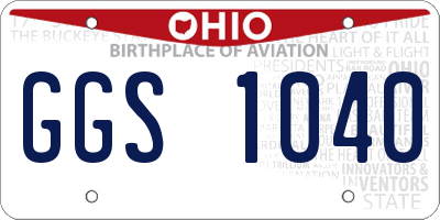 OH license plate GGS1040
