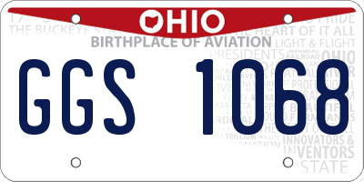 OH license plate GGS1068