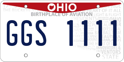 OH license plate GGS1111