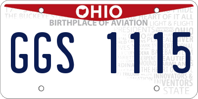 OH license plate GGS1115