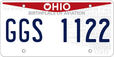 OH license plate GGS1122