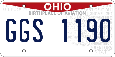 OH license plate GGS1190