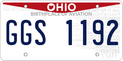 OH license plate GGS1192