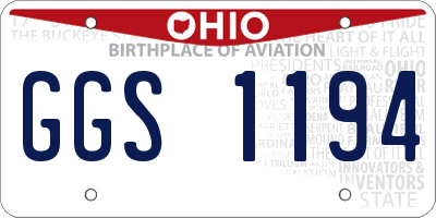 OH license plate GGS1194