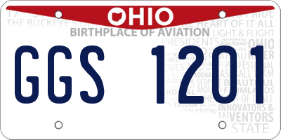 OH license plate GGS1201