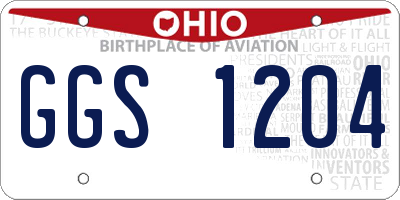 OH license plate GGS1204