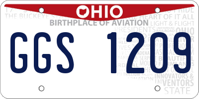 OH license plate GGS1209