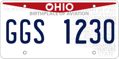 OH license plate GGS1230