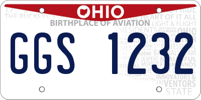 OH license plate GGS1232