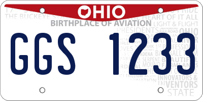 OH license plate GGS1233