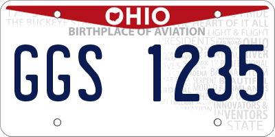 OH license plate GGS1235