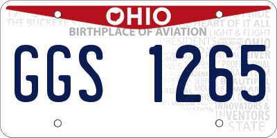 OH license plate GGS1265