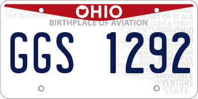 OH license plate GGS1292