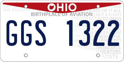 OH license plate GGS1322